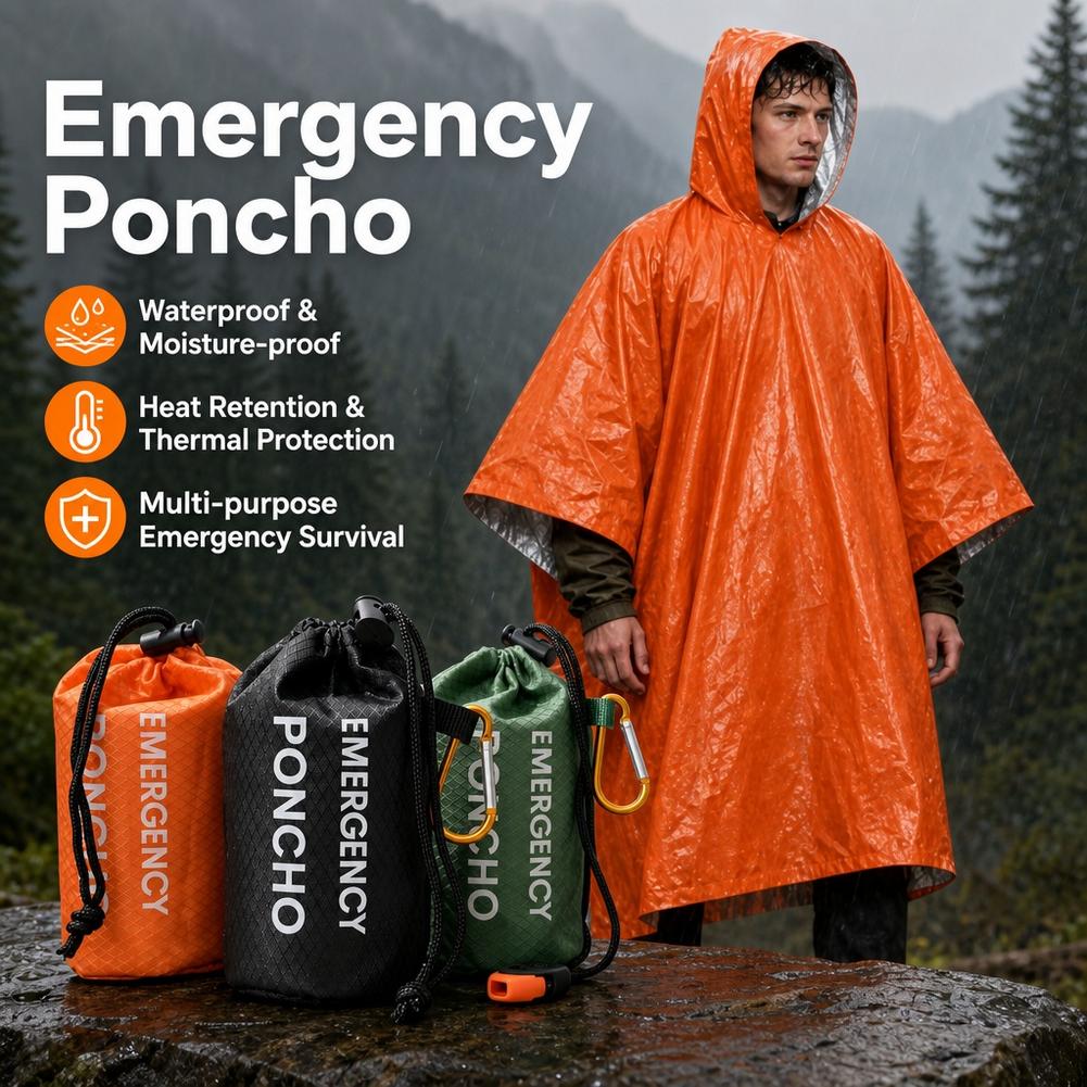 Emergency Poncho Rain - Kit de capa de chuva portátil