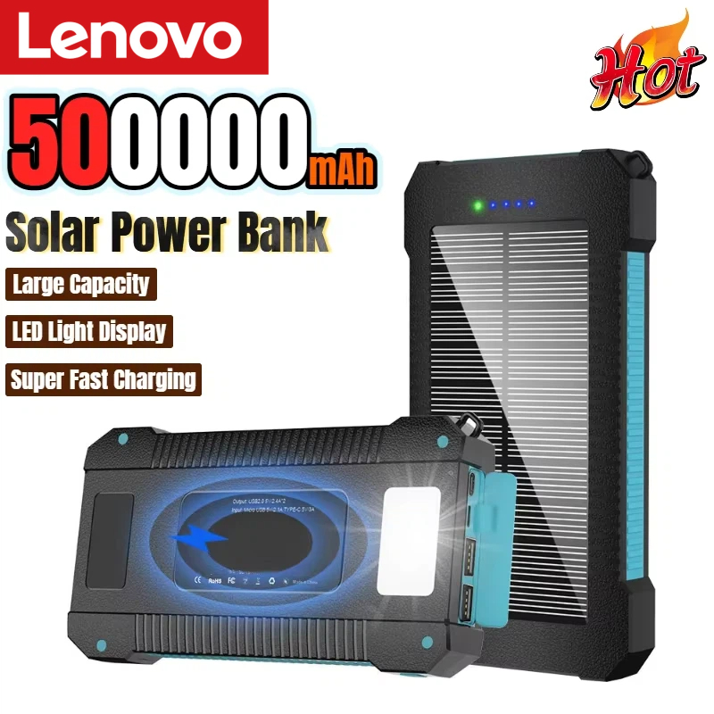 Solar Emergency Charger - Bateria Externa Solar Lenovo 500000mAh de