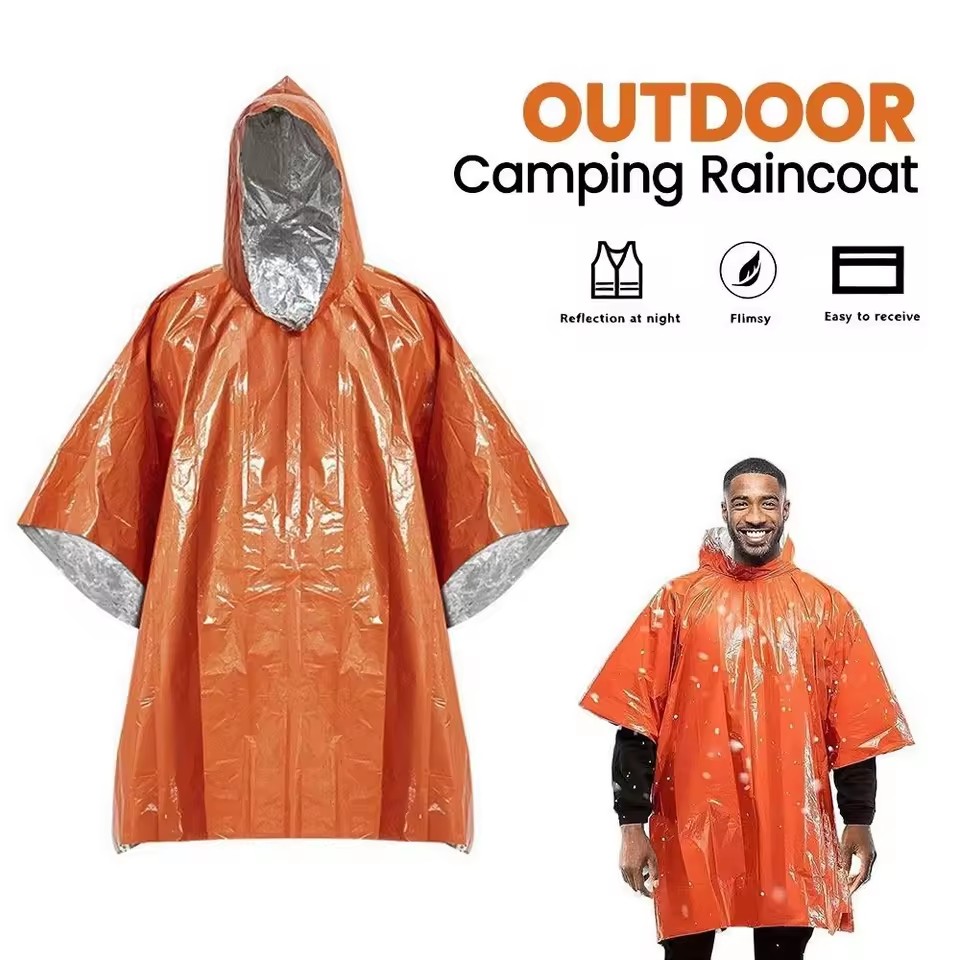 Emergency Poncho Rain - 1 unidade/2 unidades: Poncho de chuva