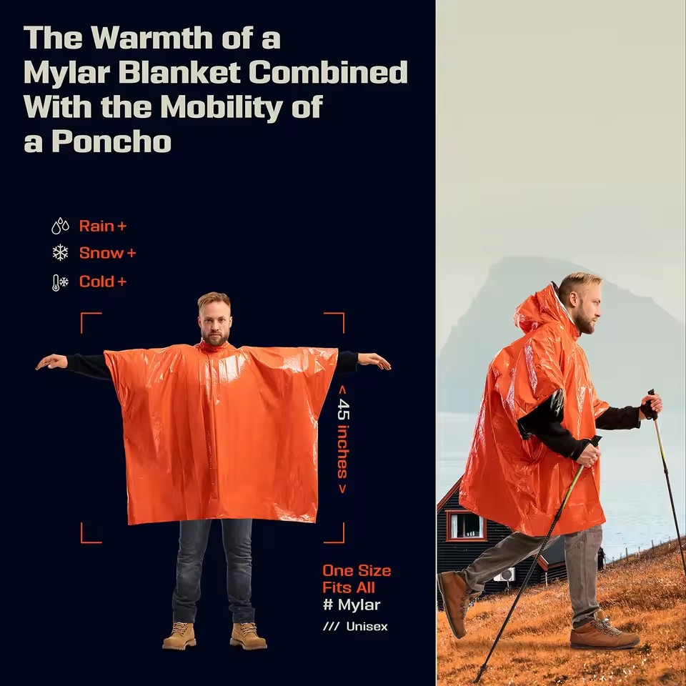 1 unidade/2 unidades: Poncho d - Emergency Poncho Rain avaliação e preço