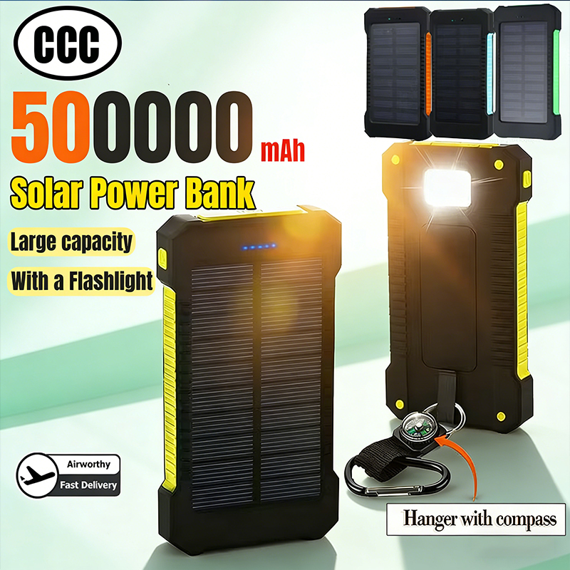 500000mAh Banco de Energia Sol - Solar Emergency Charger avaliação e preço