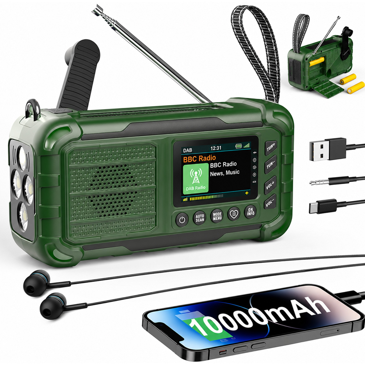 Rádio de emergência com manive - Solar Emergency Charger avaliação e preço